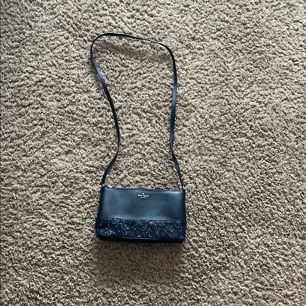 Kate Spade Black Crossbody Bag with Glitter Accents